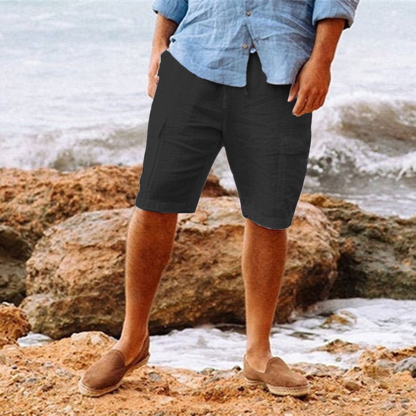 Jeremy Linen Shorts – Men’s Relaxed Fit Cotton Blend Shorts for Casual Summer Wear