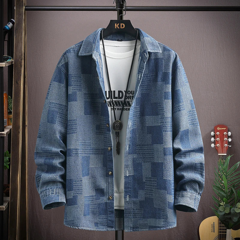 Monaco Men's Patchwork Denim Shirt