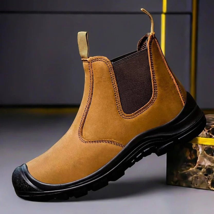 Cyrus Genuine Leather Slip-On Boots – Durable Rugged Ankle Boots