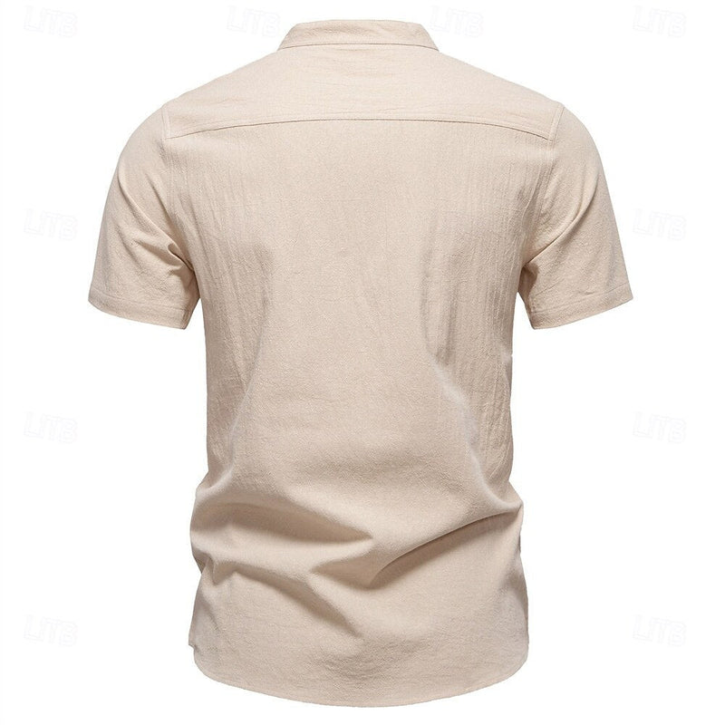 Jasper Cotton Band Collar Shirt