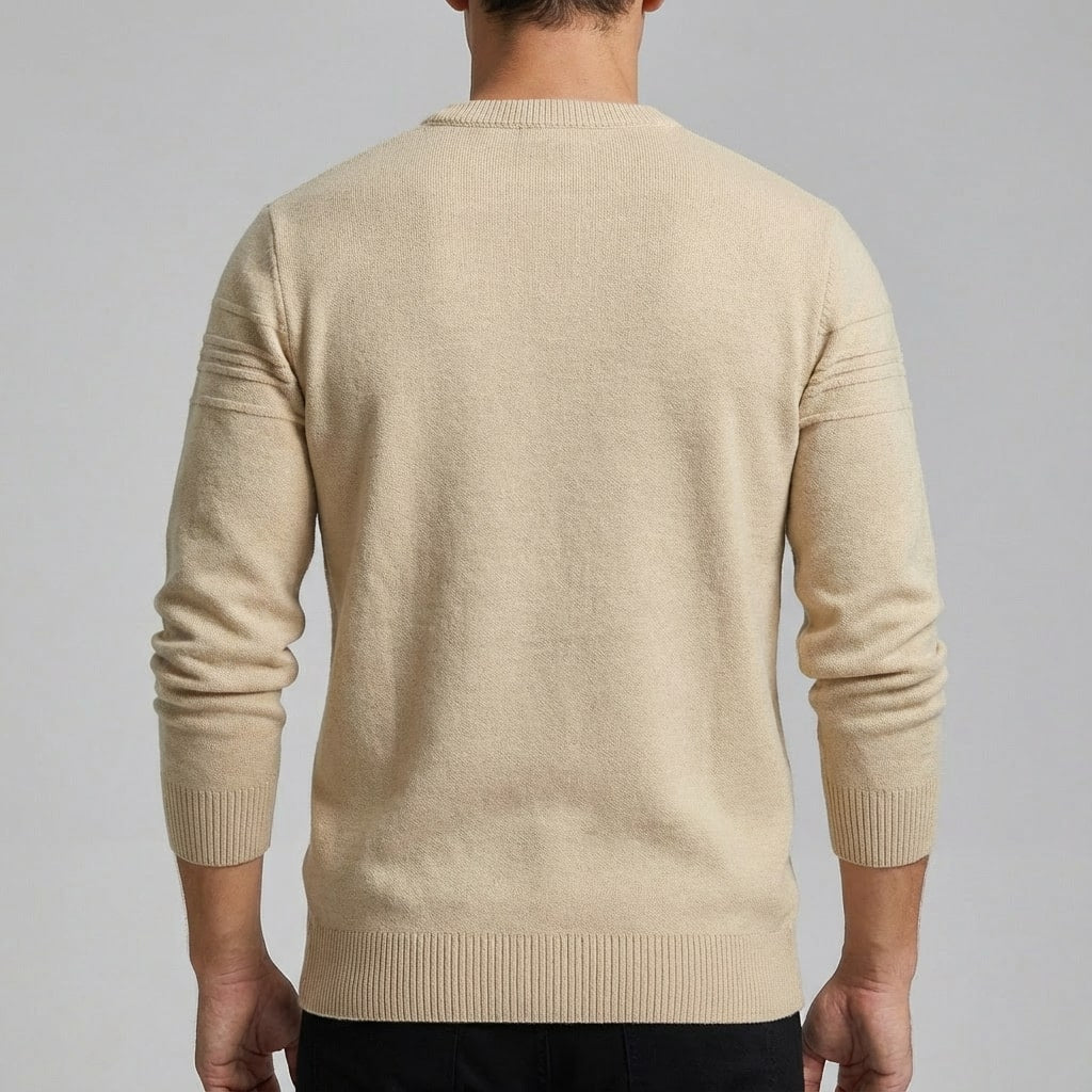 Bradford Men’s Cotton Sweater – Midweight Crew Neck Jumper with Tailored Fit