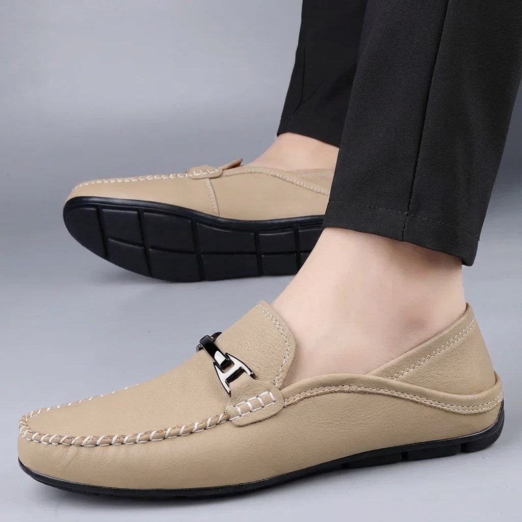 Stanley Men’s Leather Loafers – Cushioned Slip-On Shoes