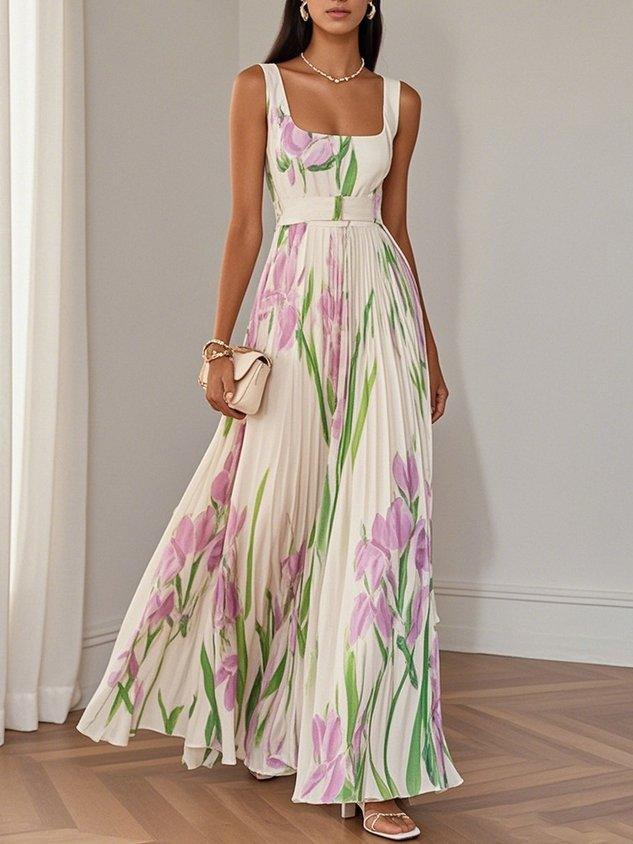 Clara Pleated Chiffon Maxi Dress – Romantic Movement for Sunlit Celebrations