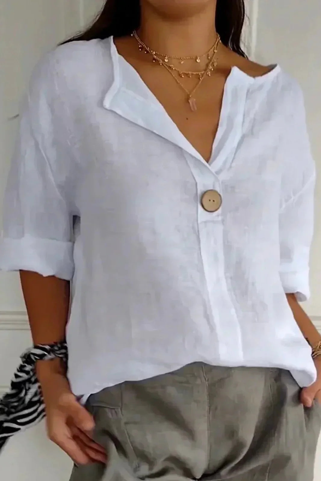 Rowena Linen Tops – Relaxed Fit Ladies Linen Shirt for Effortless Summer Style
