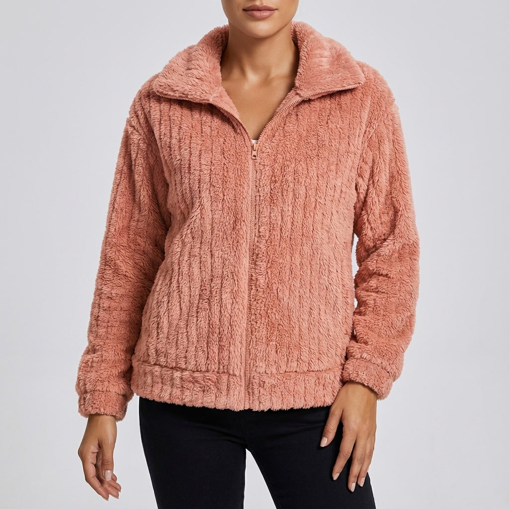 Harlyn Women’s Faux Fur Jacket – Elegant Plush Outerwear for Winter Layering