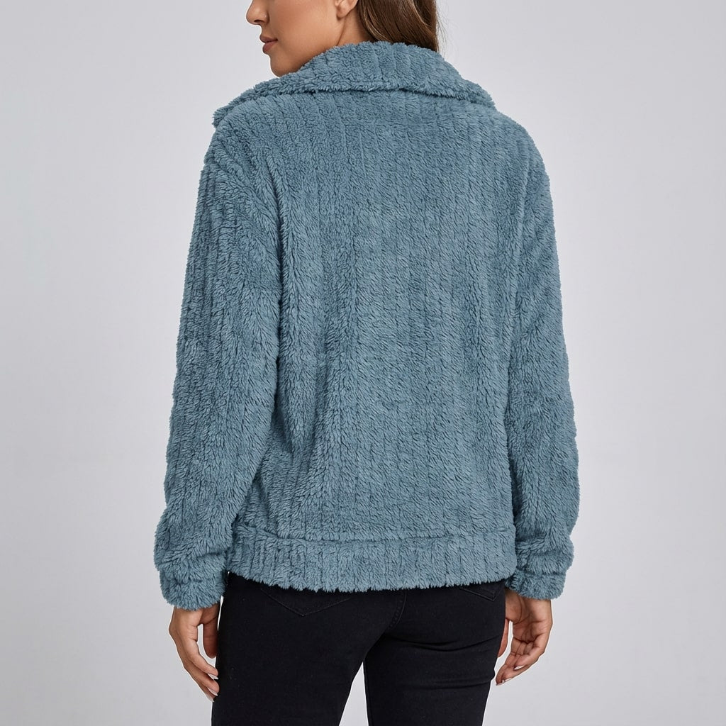 Harlyn Women’s Faux Fur Jacket – Elegant Plush Outerwear for Winter Layering