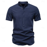 Jasper Cotton Band Collar Shirt