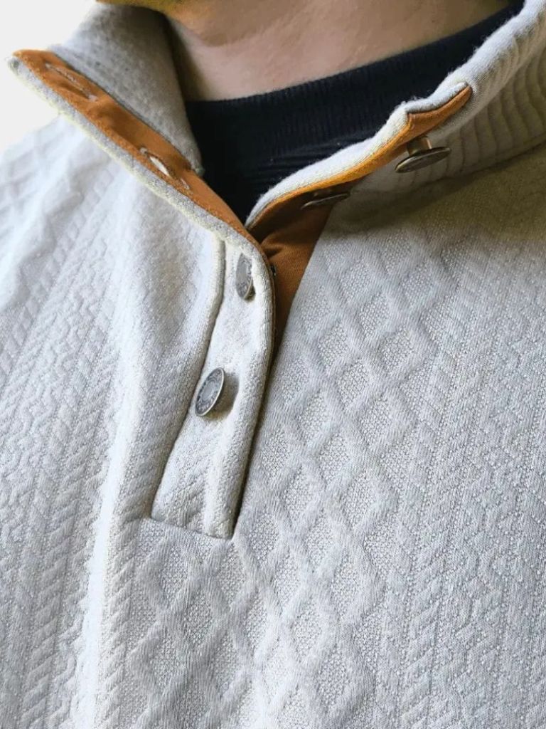 Renley Men’s Pullover Sweater – High-Collar Sweater