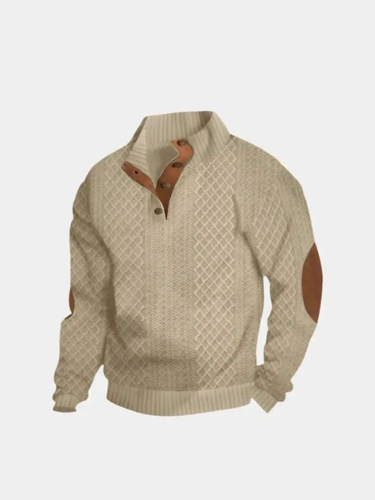 Renley Men’s Pullover Sweater – High-Collar Sweater