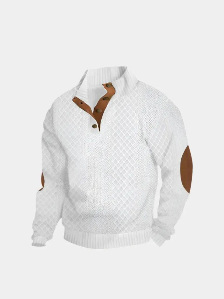 Renley Men’s Pullover Sweater – High-Collar Sweater