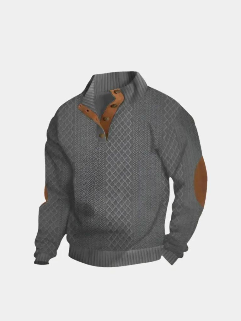 Renley Men’s Pullover Sweater – High-Collar Sweater