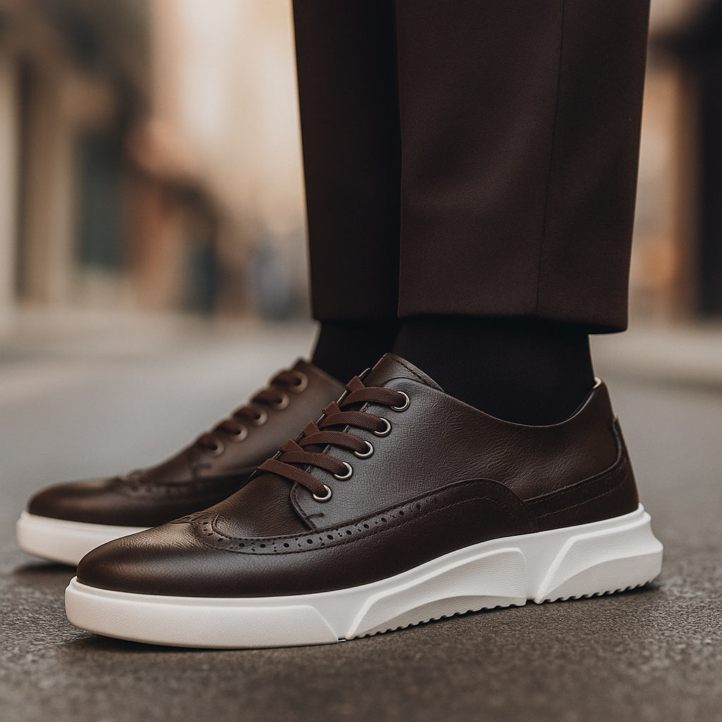 Dimitri Men’s Dress Shoes – Leather Wingtip Brogue Style