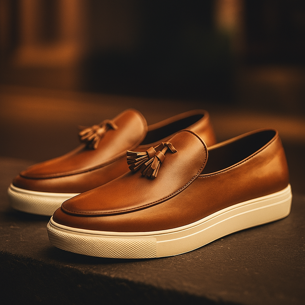 Matteos Men’s Tassel Loafers – Classic Leather Slip-On Dress Shoes