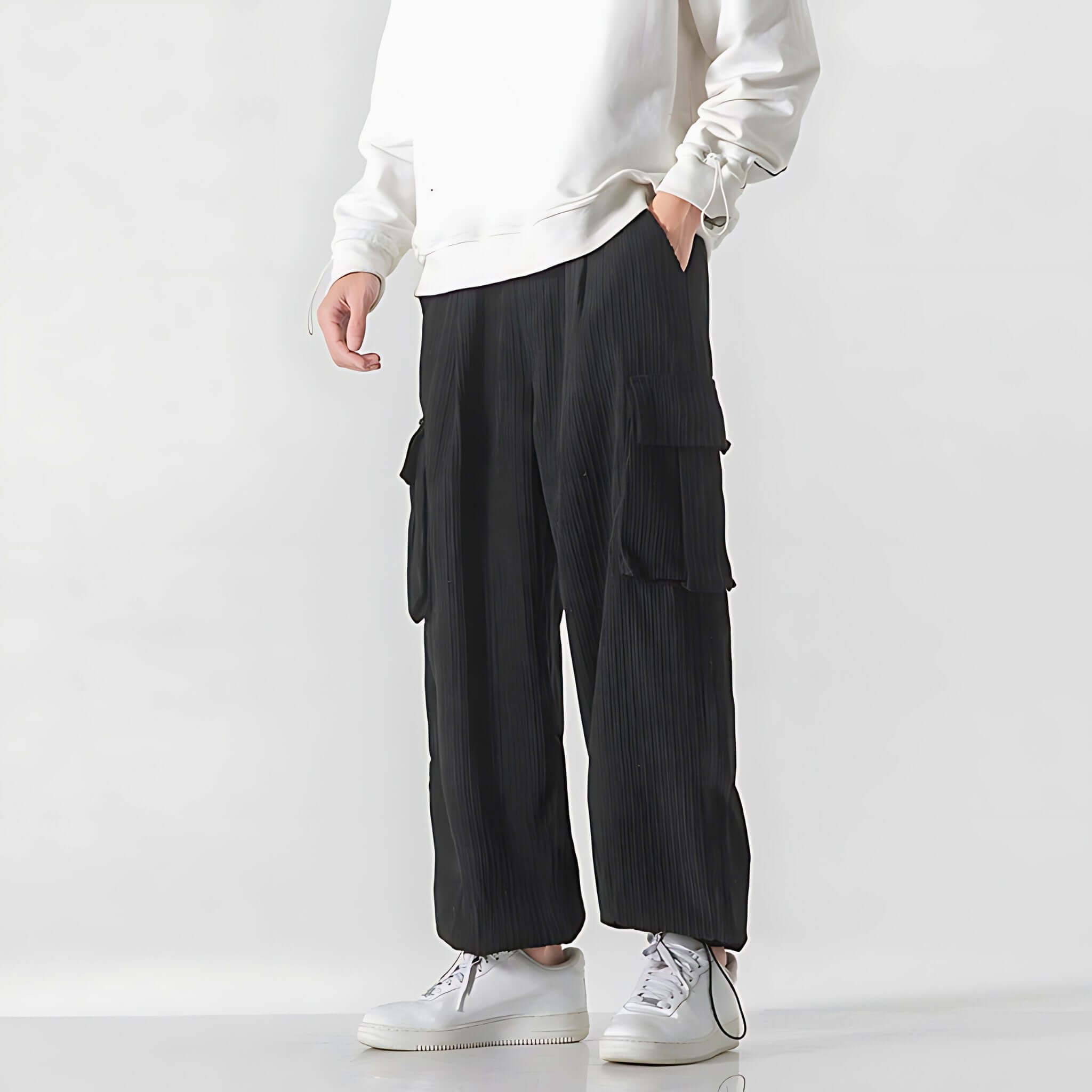 Eliot Corduroy Cargo Pants – Wide-Wale Cotton with Straight-Leg Fit & Drawcord Waist