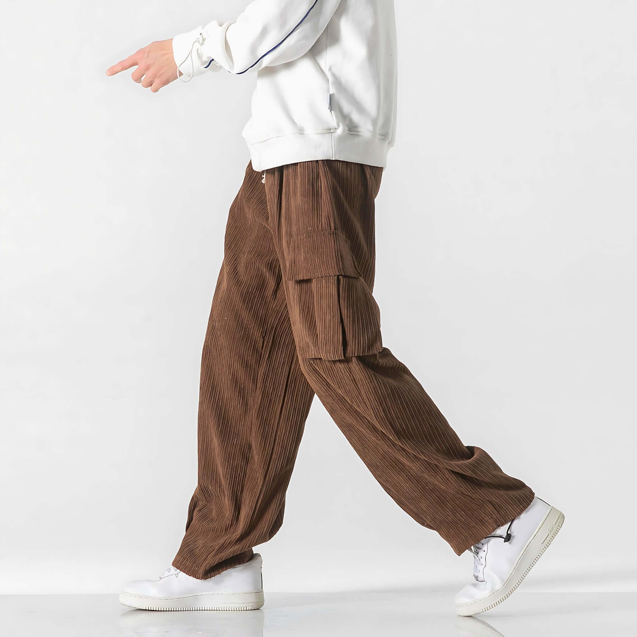 Eliot Corduroy Cargo Pants – Wide-Wale Cotton with Straight-Leg Fit & Drawcord Waist