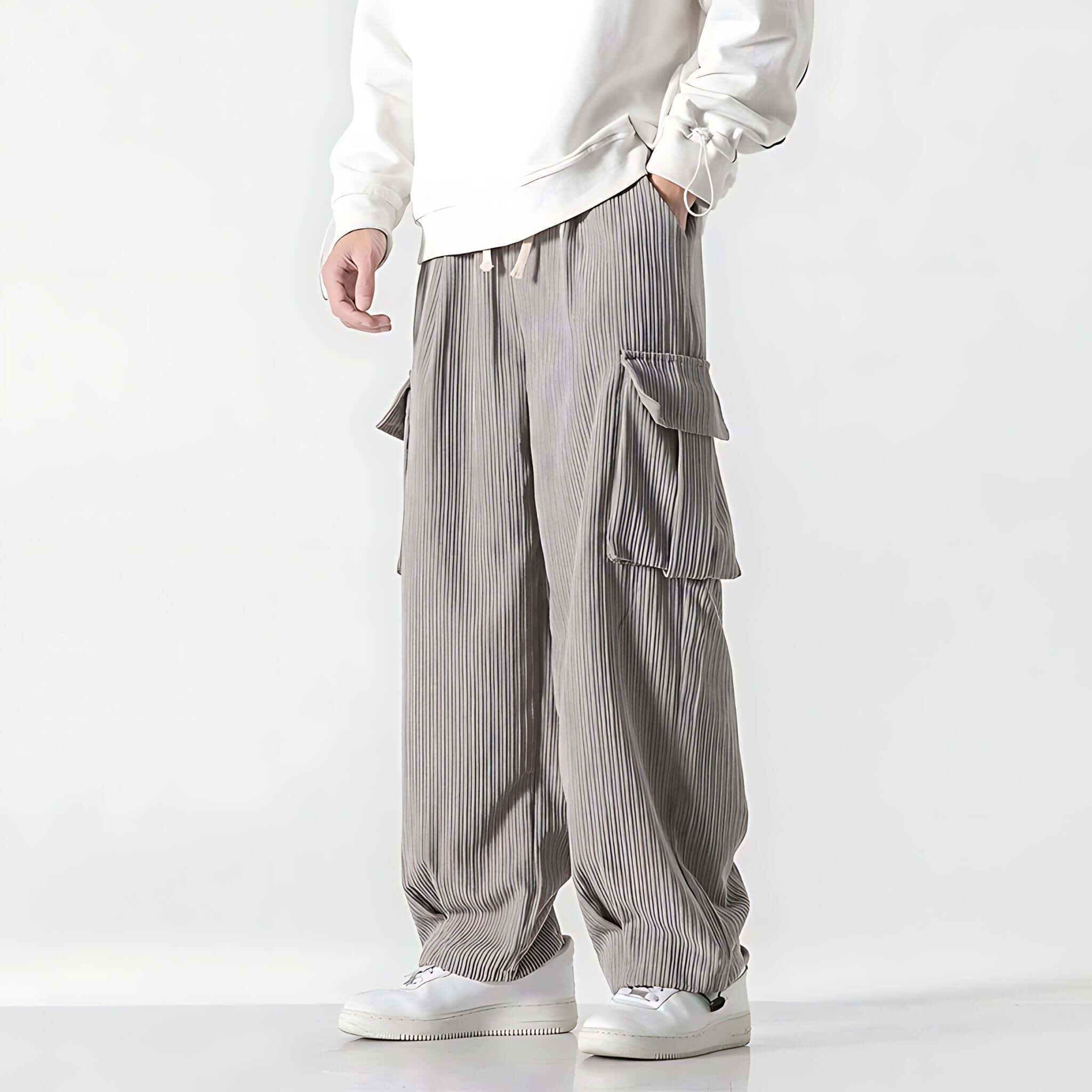 Eliot Corduroy Cargo Pants – Wide-Wale Cotton with Straight-Leg Fit & Drawcord Waist