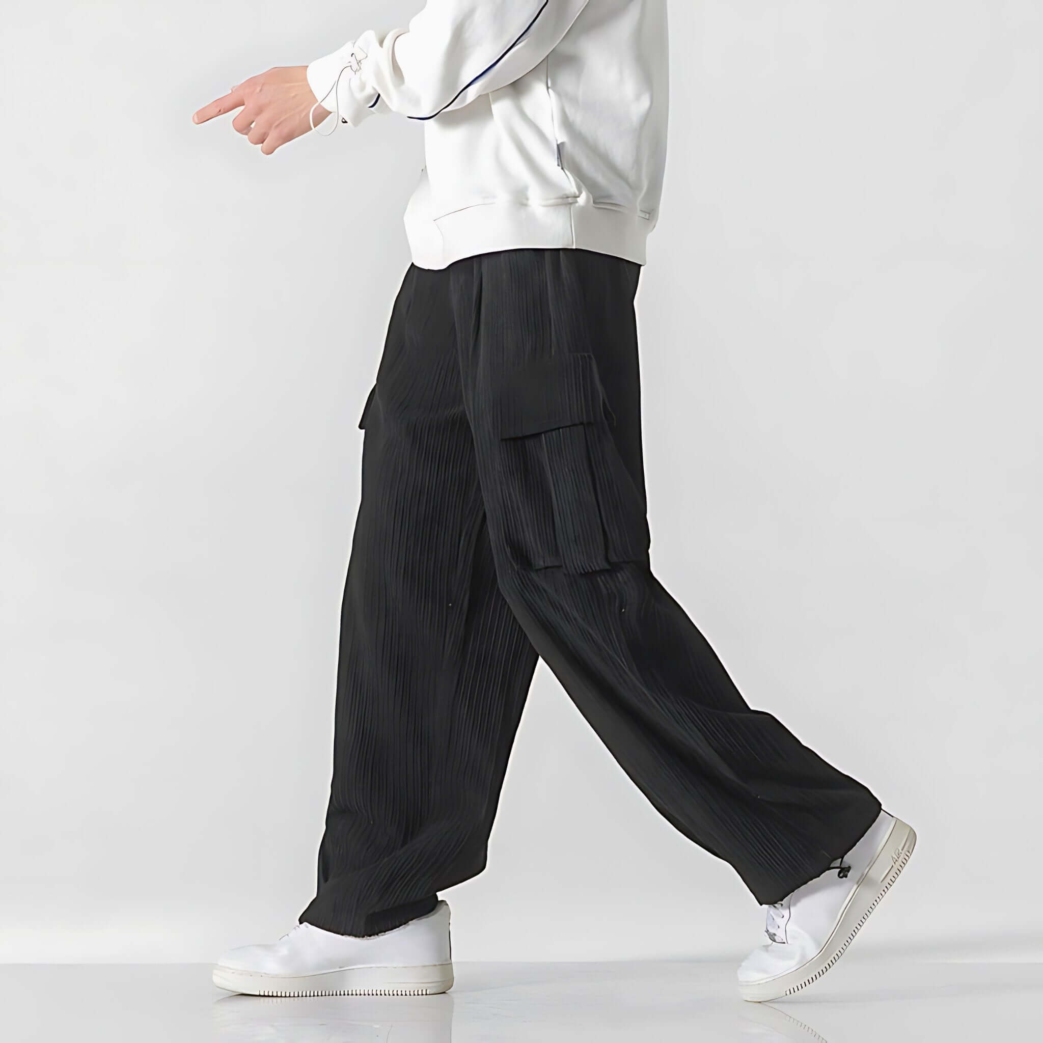 Eliot Corduroy Cargo Pants – Wide-Wale Cotton with Straight-Leg Fit & Drawcord Waist