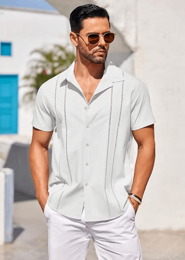 Emilio Linen-Tech Guayabera - Modern Cuban Guayabera in Breathable Blend