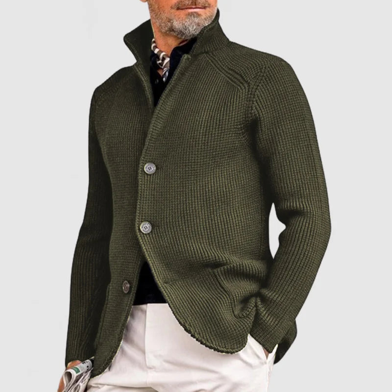Nolan Men’s Cardigan Sweater – Textured Knit with Relaxed Fit for Casual Layering