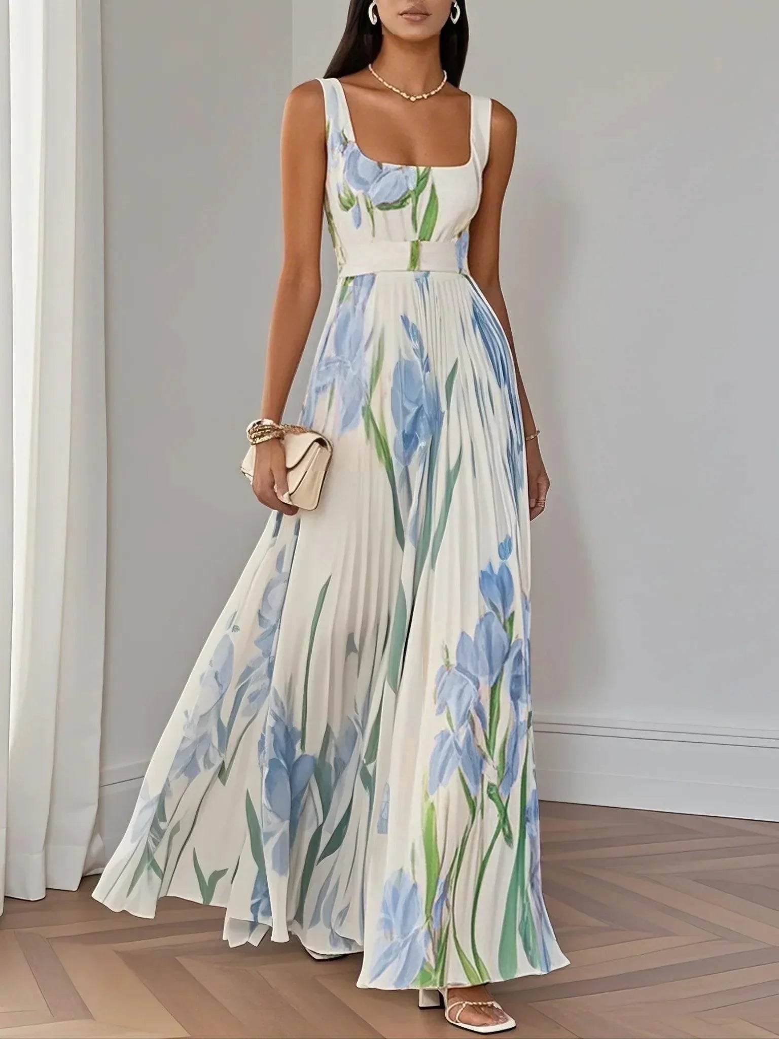 Clara Pleated Chiffon Maxi Dress – Romantic Movement for Sunlit Celebrations