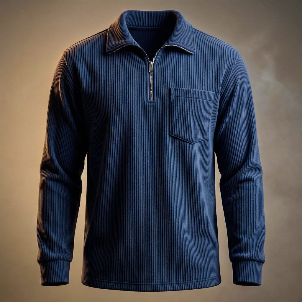 Lucien Corduroy Quarter Zip Polo Shirt – Soft Premium Layering Top