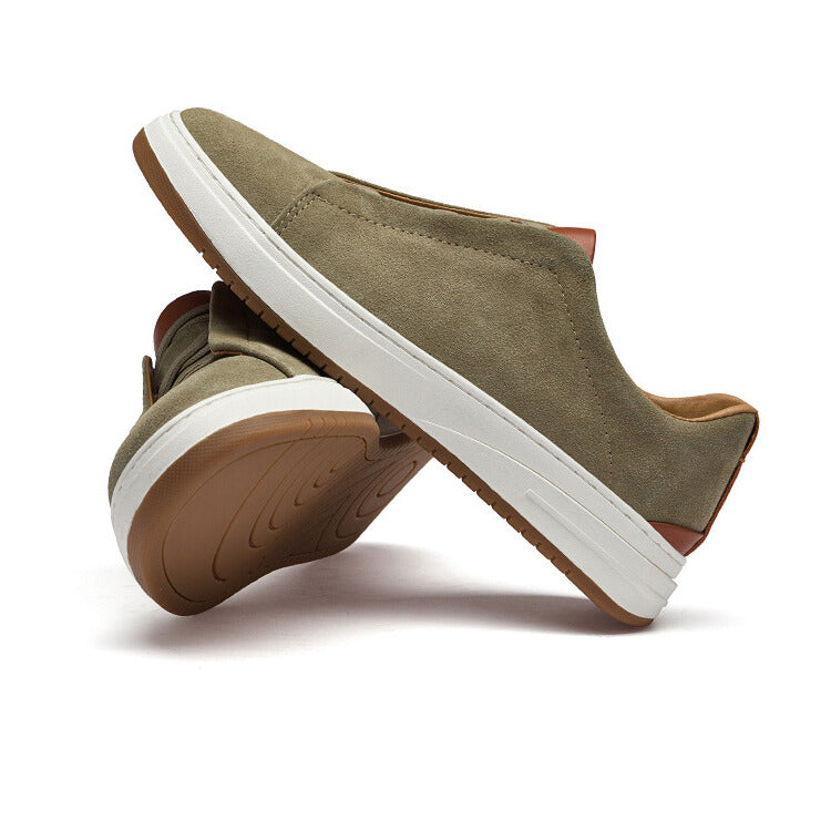Declan Men’s Suede Slip-On Sneakers – Cowhide Leather with Cushioned Comfort
