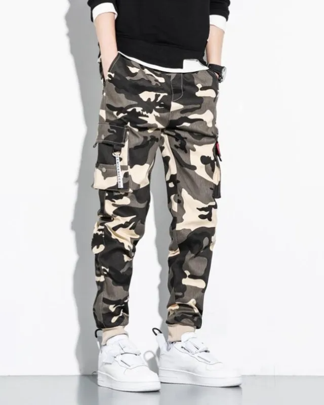 Griffin Men’s Cargo Camo Pants – Tactical Trousers with Adjustable Waist & Utility Pockets
