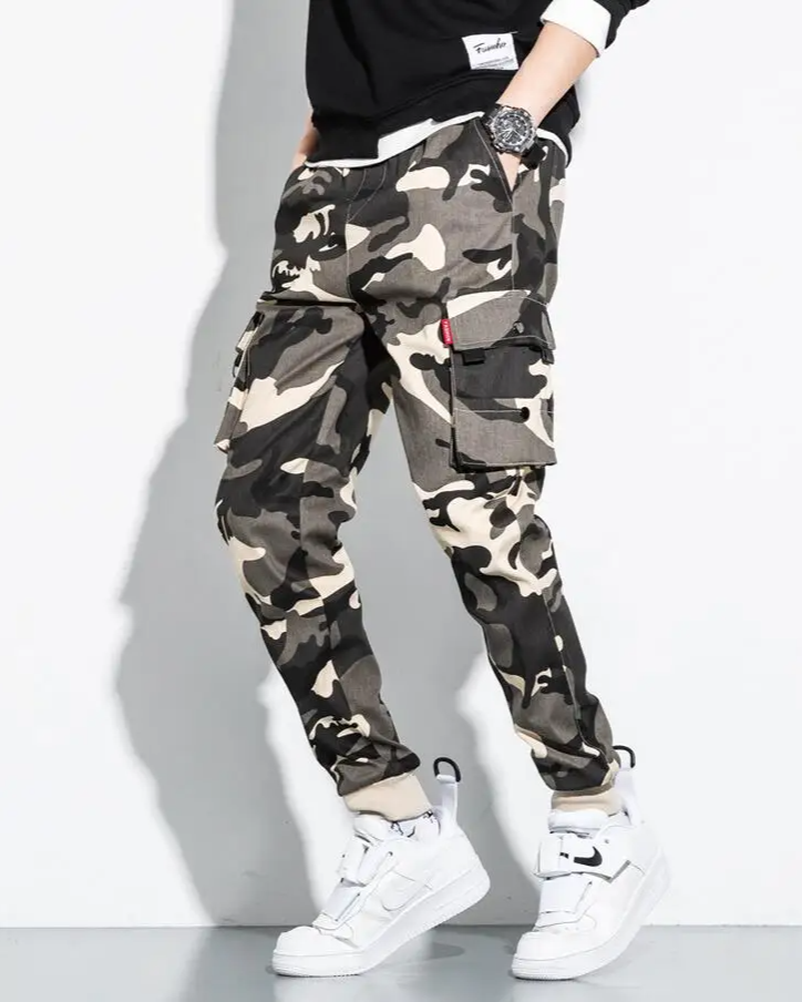 Griffin Men’s Cargo Camo Pants – Tactical Trousers with Adjustable Waist & Utility Pockets