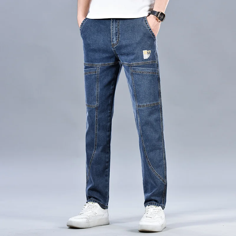 Logan Denim Cargo Pants – Stretch Utility Jeans with Multi-Pocket Design & Tapered Fit