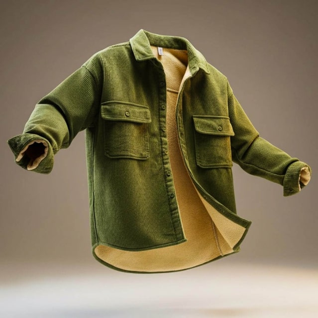 Jasper Men’s Corduroy Shirt Jacket – Sherpa-Lined Outerwear