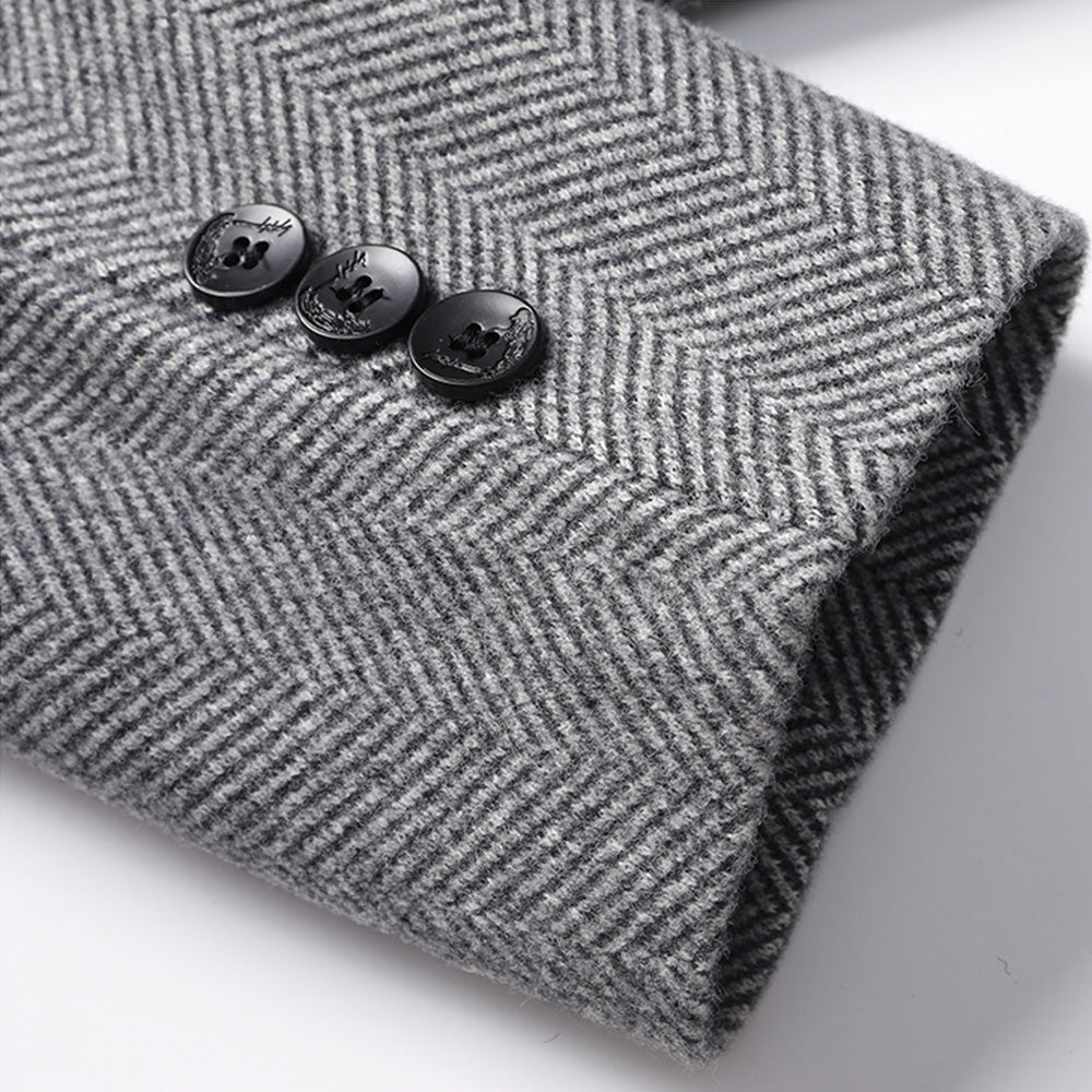 Blake Herringbone Wool Coat - Tailored Fit & Premium Warmth