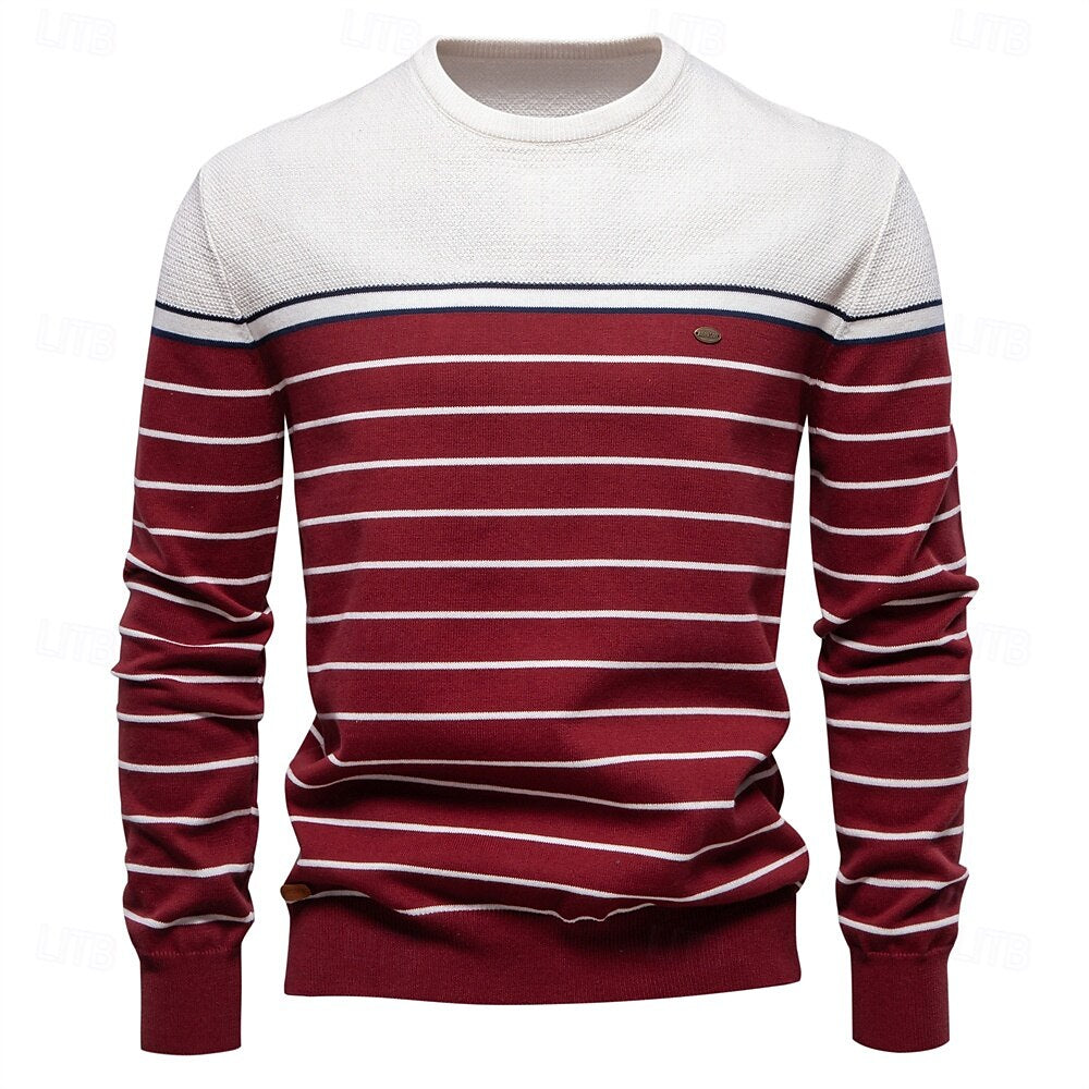 Griffin Men's Striped Crew Neck Sweater