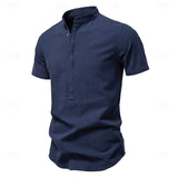 Jasper Cotton Band Collar Shirt