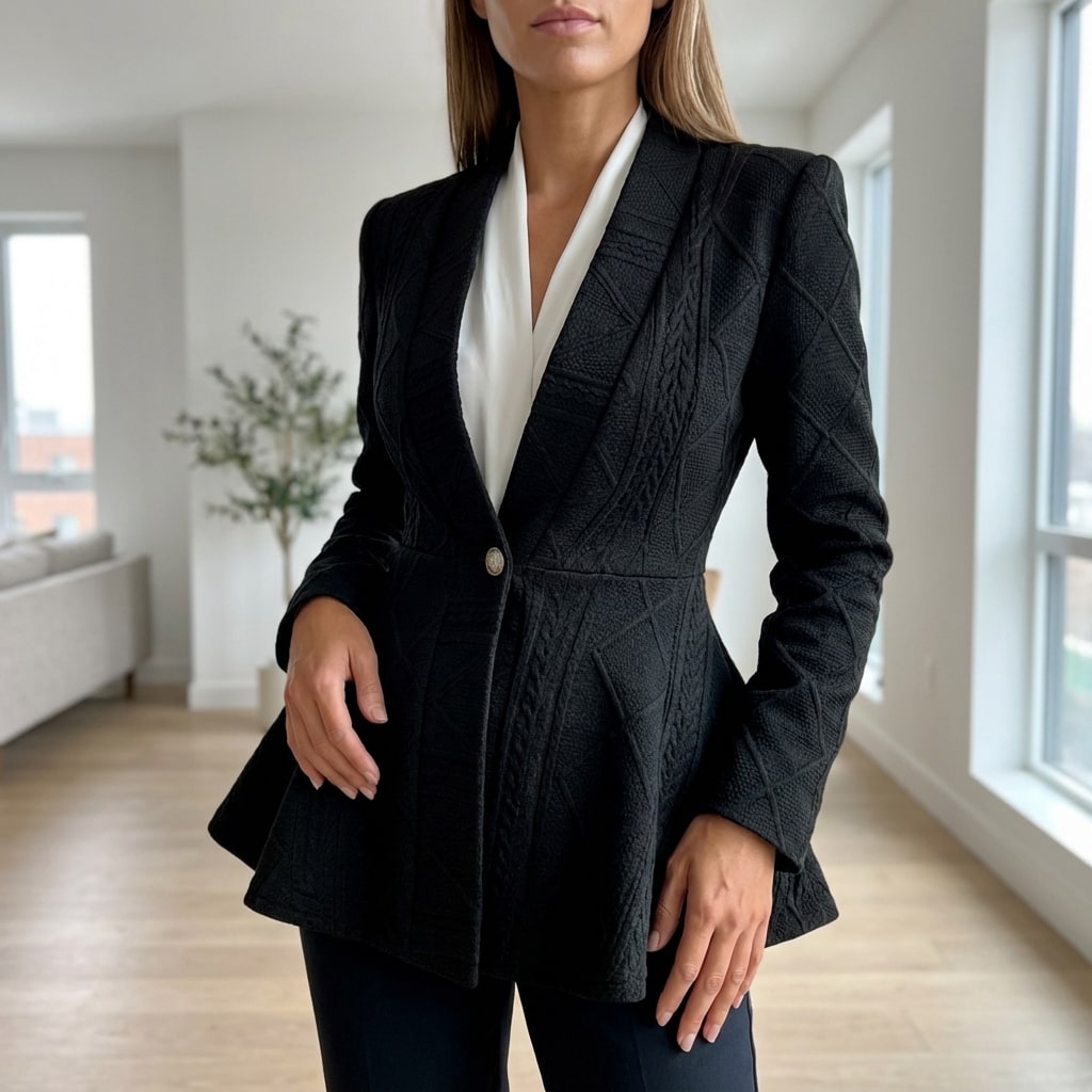 Ananya Women’s Jacket – Sculpted Peplum Fit