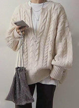 Aurora Ivory V-Neck Sweater