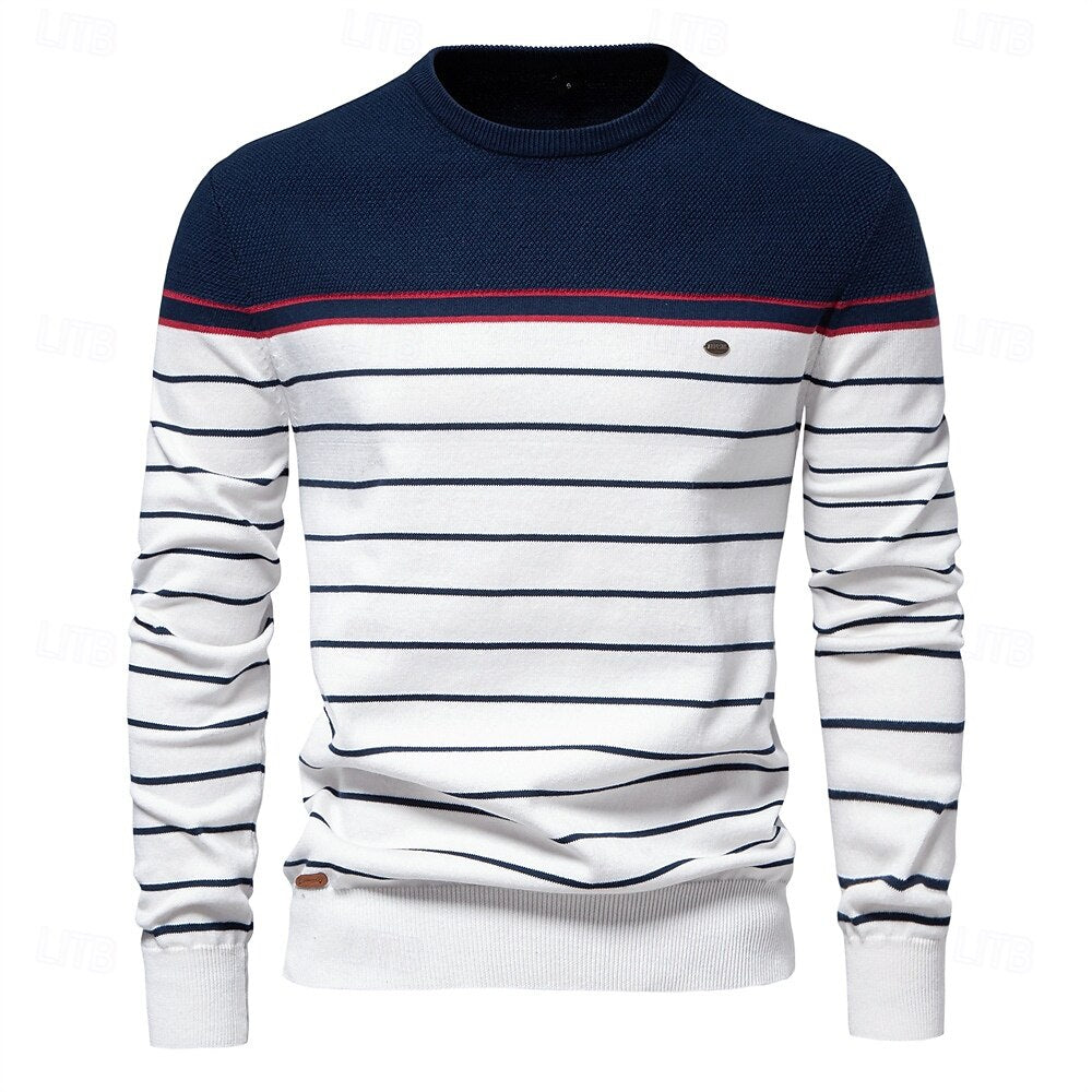 Griffin Men's Striped Crew Neck Sweater