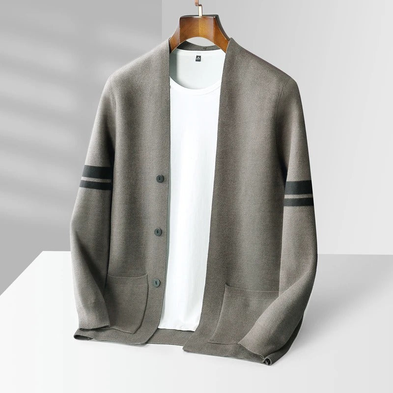Carlo Men’s Cardigan – Merino Wool Blend with Tailored Fit