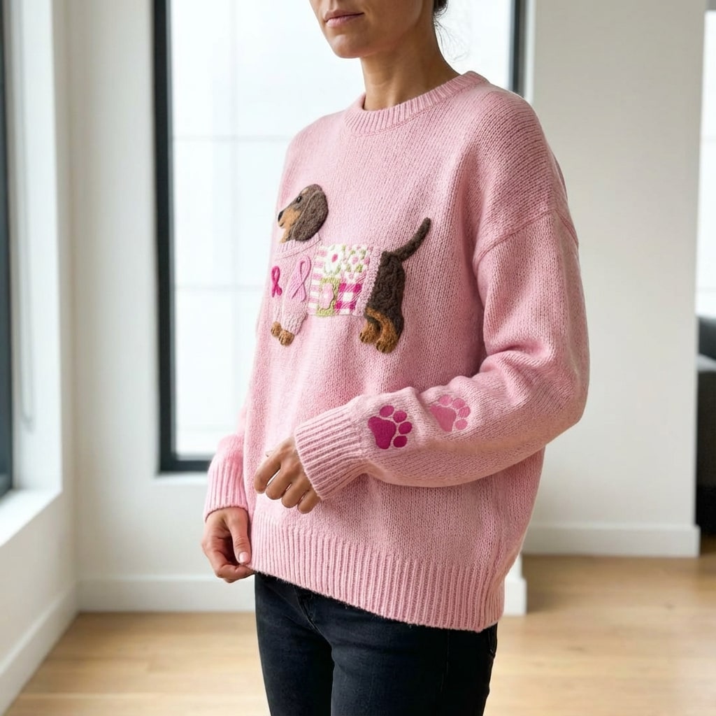 Daphne Women’s Sweater – Dachshund Design Jumper