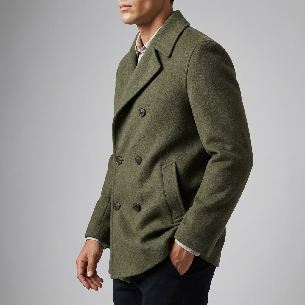 Soreno Men’s Coat – Double Breasted Wool Coat