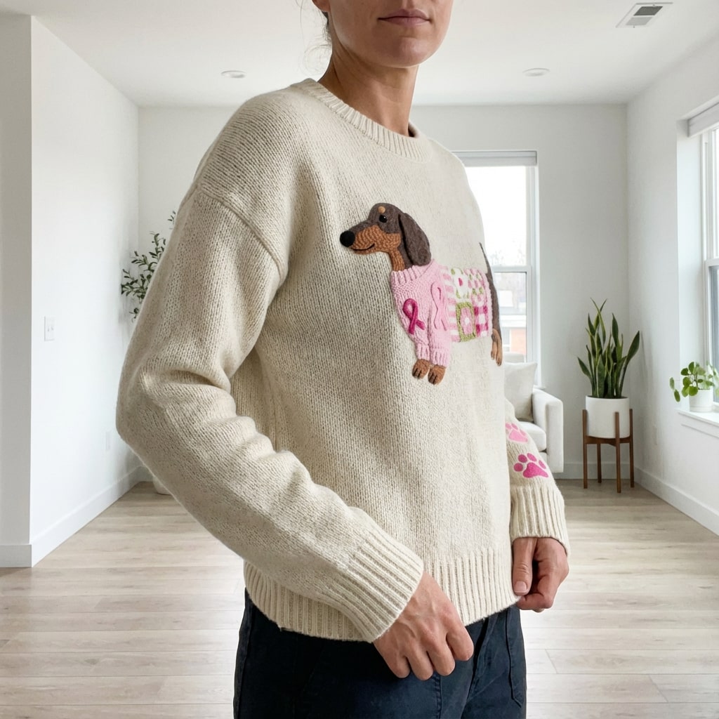 Daphne Women’s Sweater – Dachshund Design Jumper