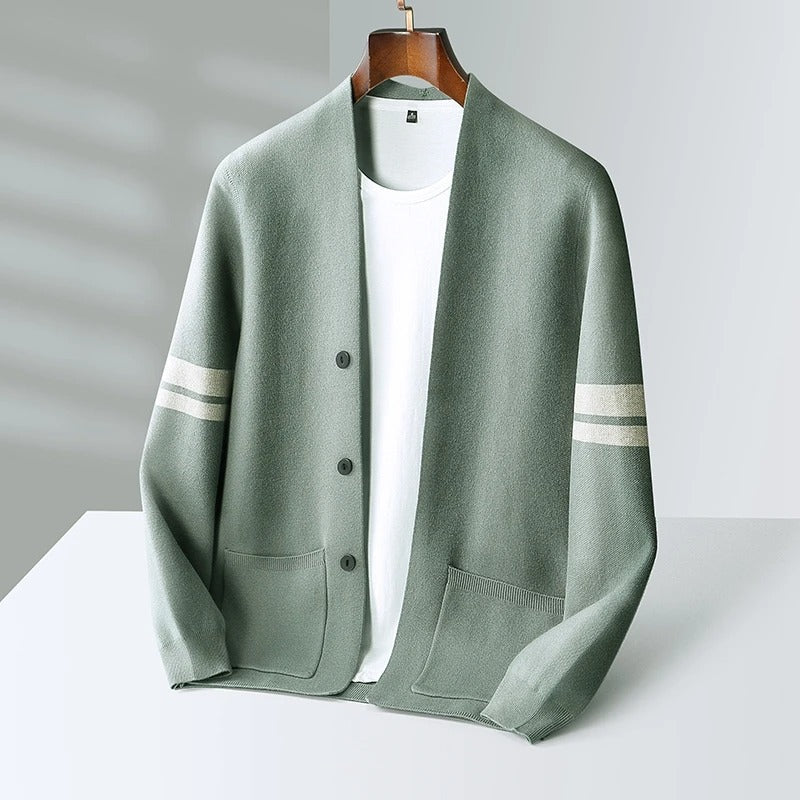 Carlo Men’s Cardigan – Merino Wool Blend with Tailored Fit