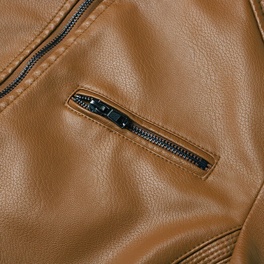 Thomas Men’s Leather Jacket – Structured Zip-Up Moto Jacket