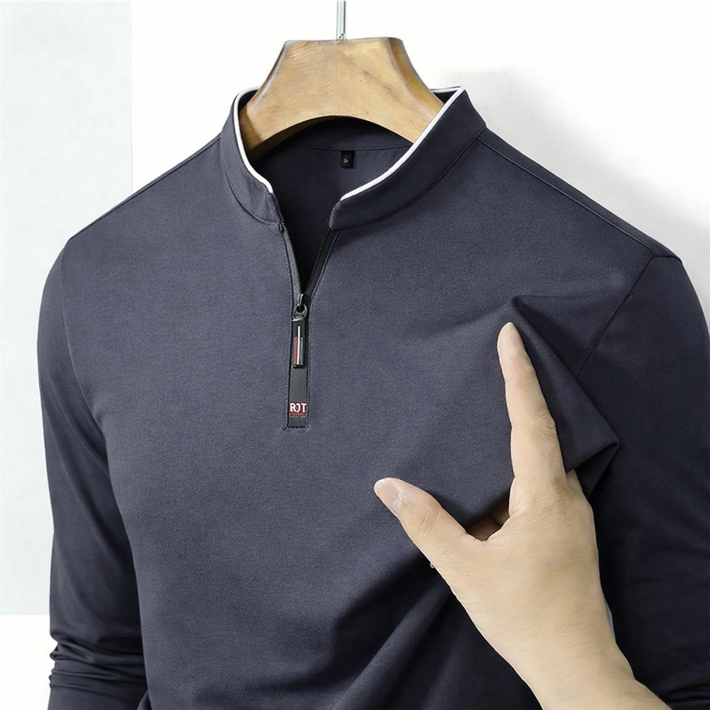 Brennan Half Zip Cotton Polo Shirt – Sleek Everyday Performance Top