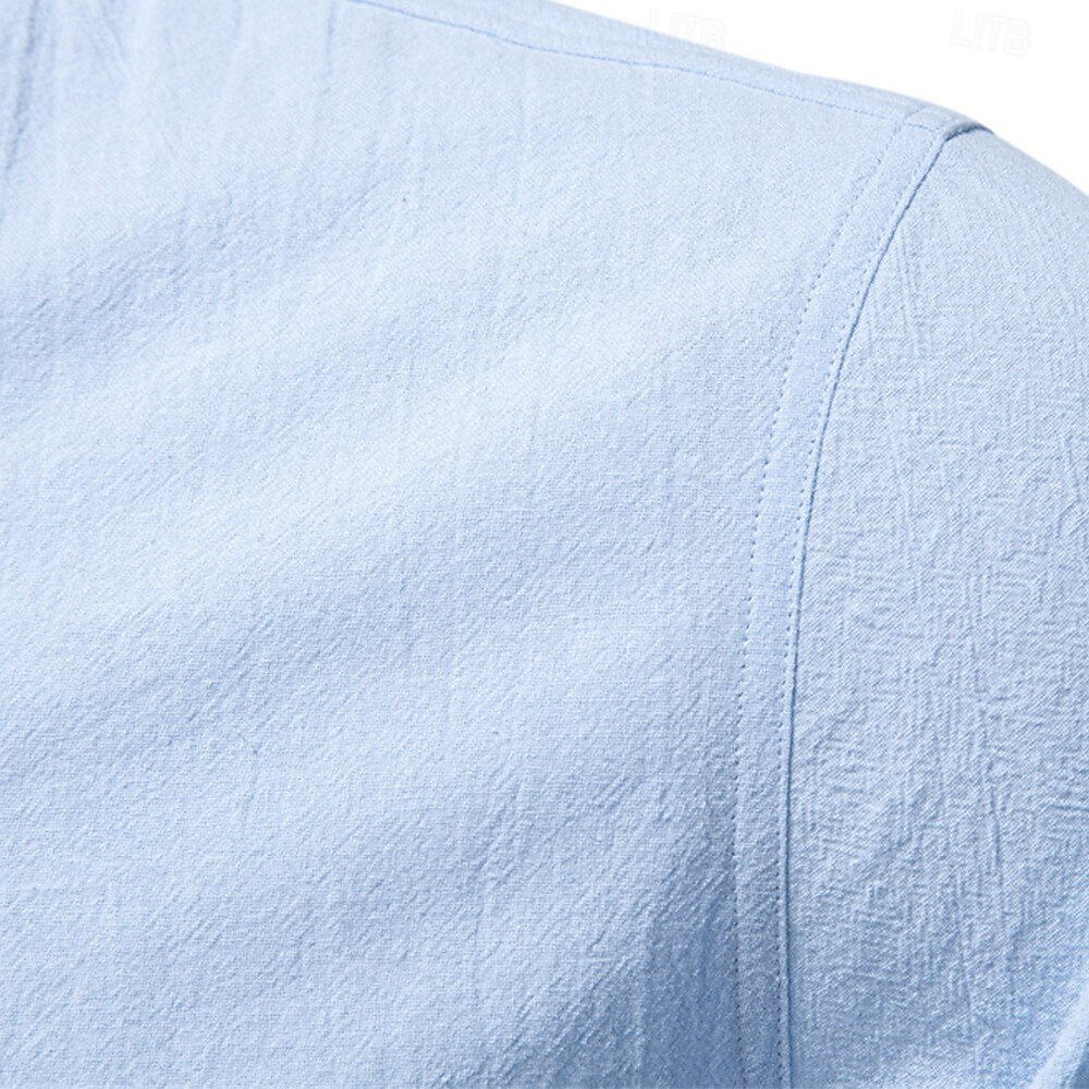 Jasper Cotton Band Collar Shirt