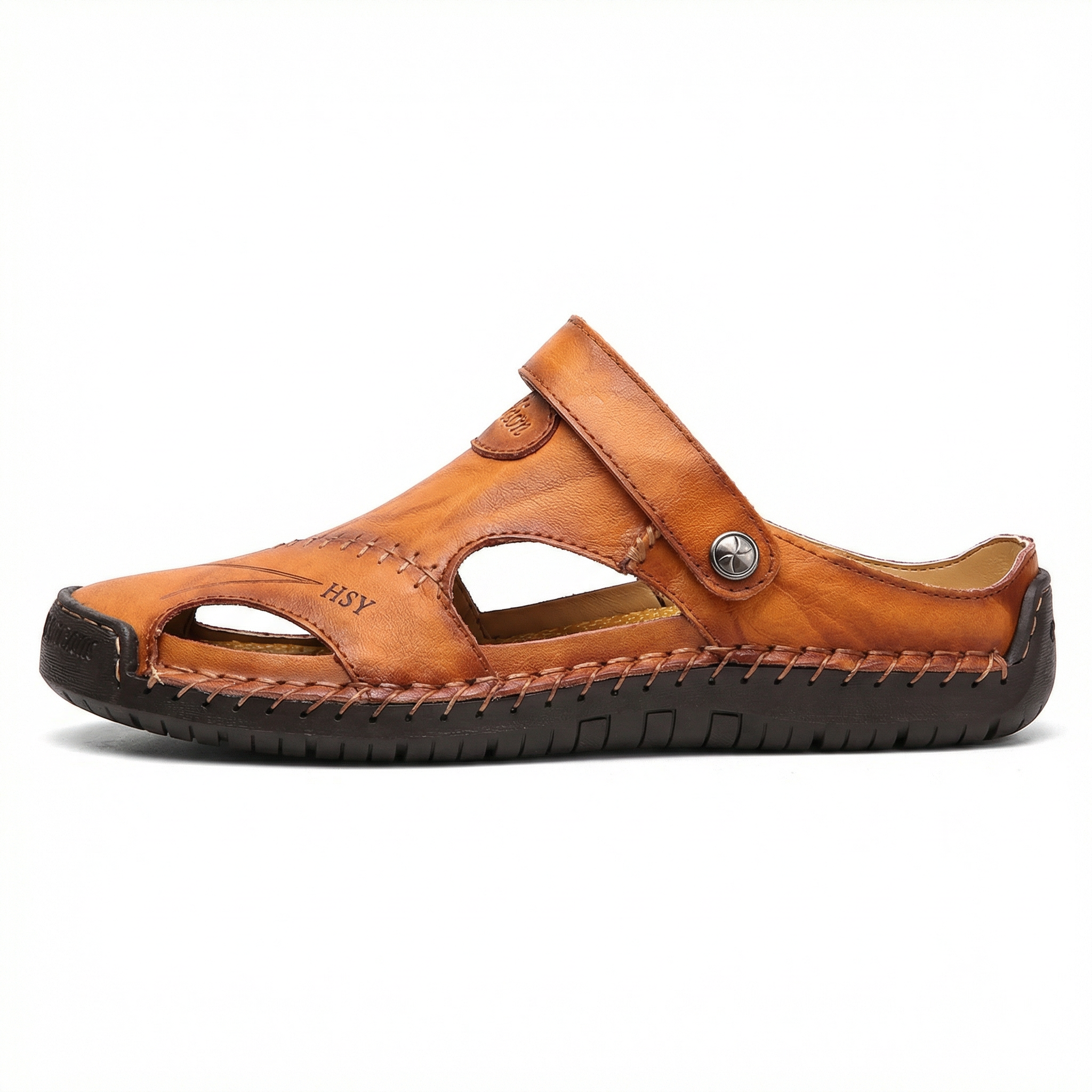 Giovanni Genuine Leather Sandals — Hand-Stitched Casual Summer Footwear