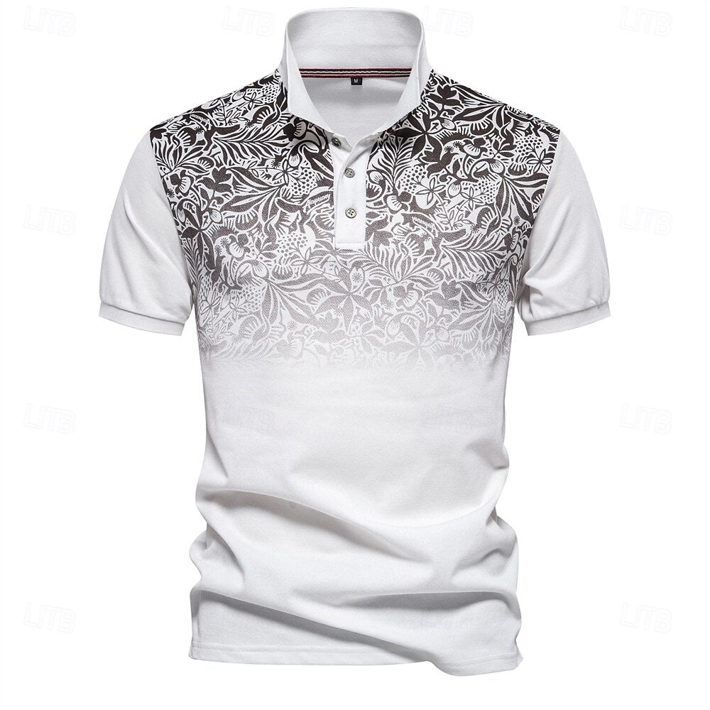 Elias Men's Floral Knit Polo Shirt