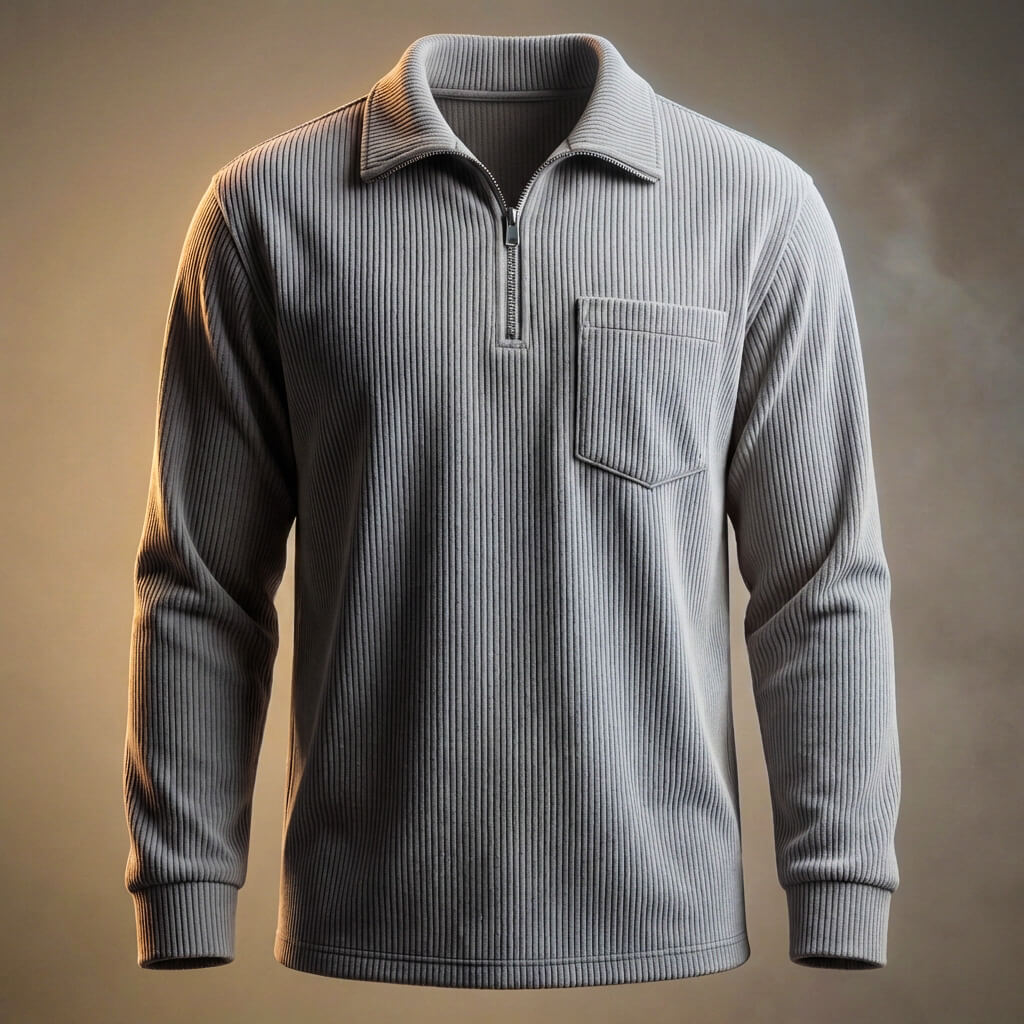 Lucien Corduroy Quarter Zip Polo Shirt – Soft Premium Layering Top