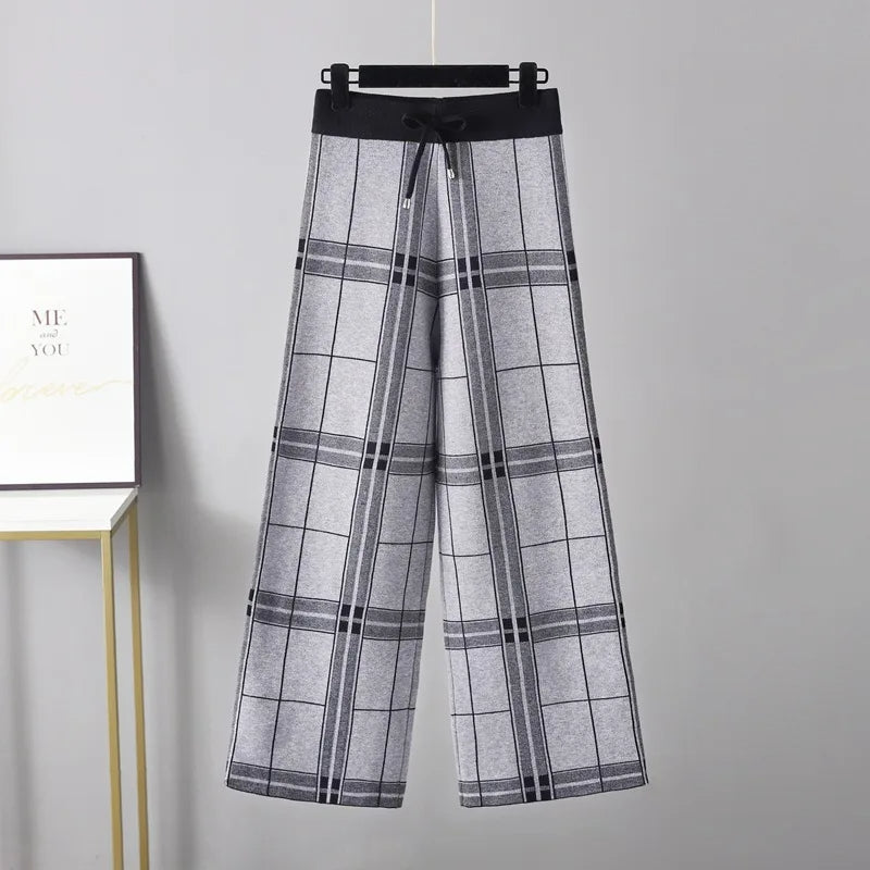Kingston Plaid Wide-Leg Trousers