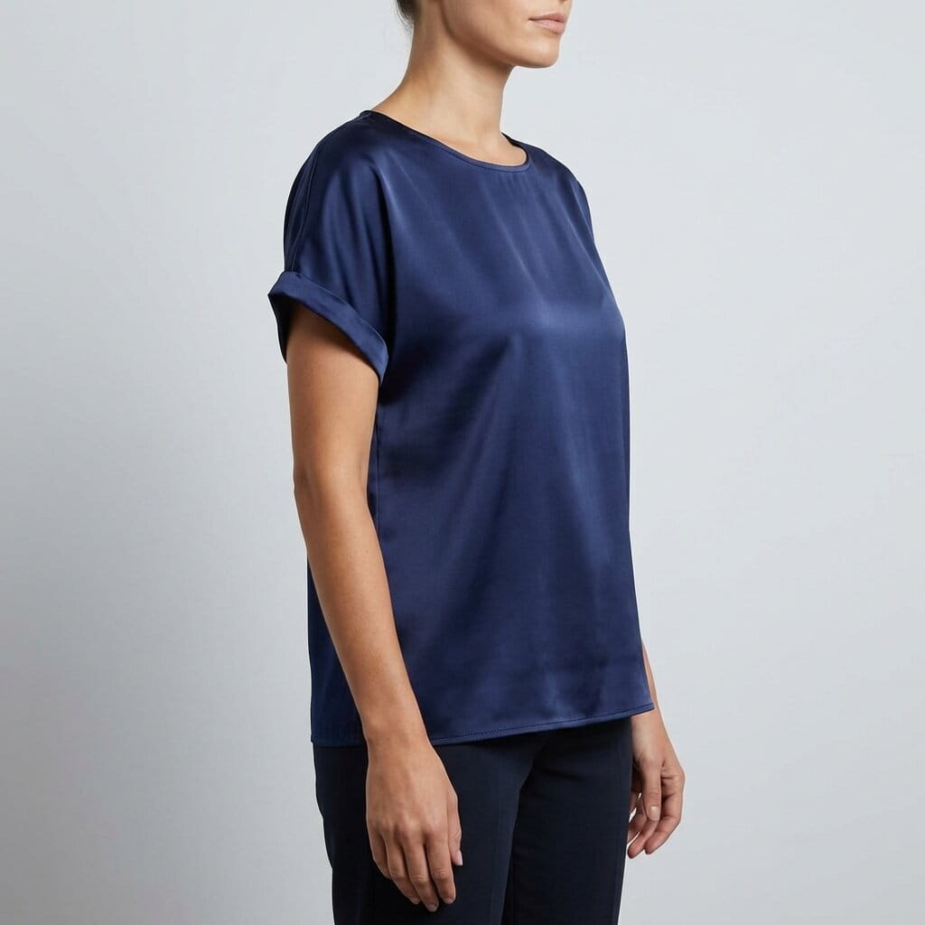 Elara Satin - Elegant V-Neck Blouse