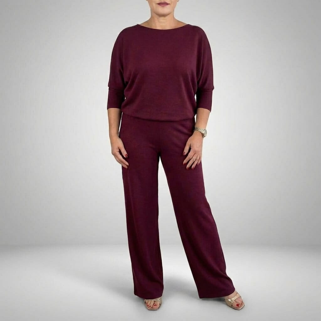 Myrna Soft Knit Three-Piece Set – Cozy Stretch Lounge Ensemble